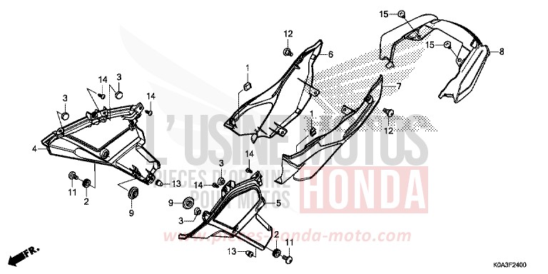 COUVERCLE LATERAL de CB300R NOIR (NH1) 2018