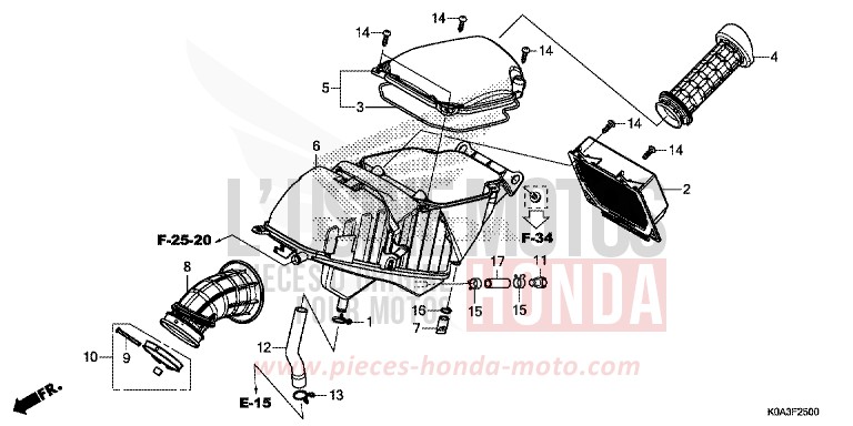 FILTRE A AIR de CB300R NOIR (NH1) 2018