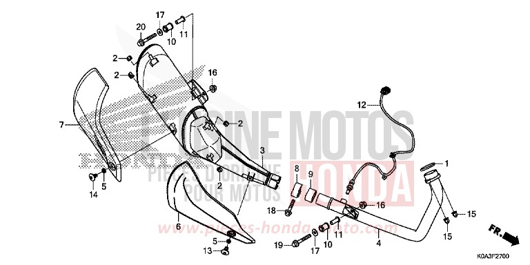 SILENCIEUX D'ECHAPPEMENT de CB300R NOIR (NH1) 2018
