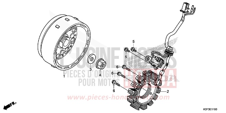 GENERATRICE/VOLANT de Monkey PEARL NEBULA RED (R376) 2019