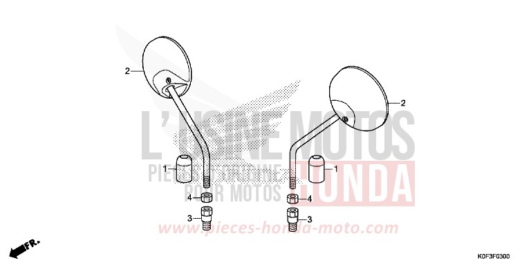 MIROIR de Monkey PEARL NEBULA RED (R376) 2019
