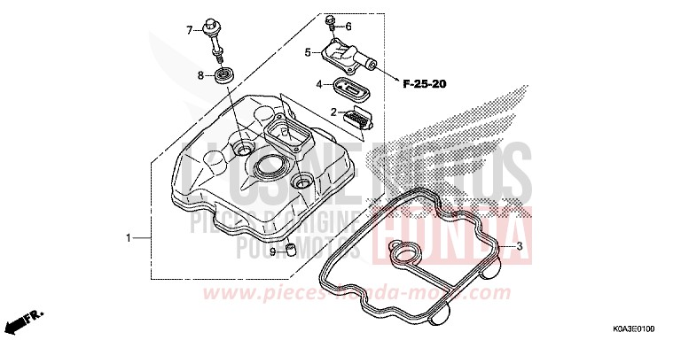 COUVERCLE DE CULASSE de CB300R MAT AXIS GRAY METALLIC (NH303) 2018