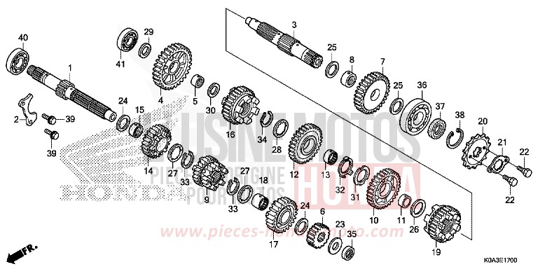 BOITE DE VITESSES de CB300R MAT AXIS GRAY METALLIC (NH303) 2018