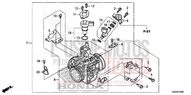 CORPS DE PAPILLON de CB300R MAT AXIS GRAY METALLIC (NH303) 2018