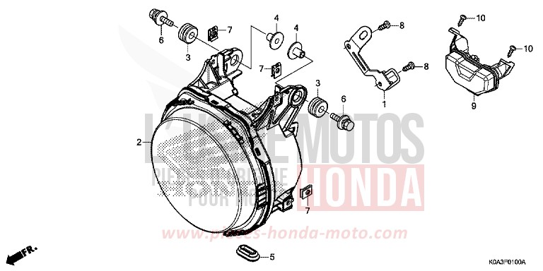 PROJECTEUR de CB300R MAT AXIS GRAY METALLIC (NH303) de 2018