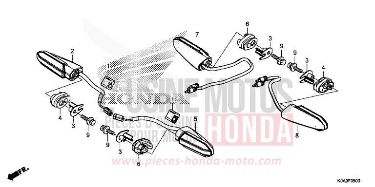 CLIGNOTANT de CB300R MAT AXIS GRAY METALLIC (NH303) 2018