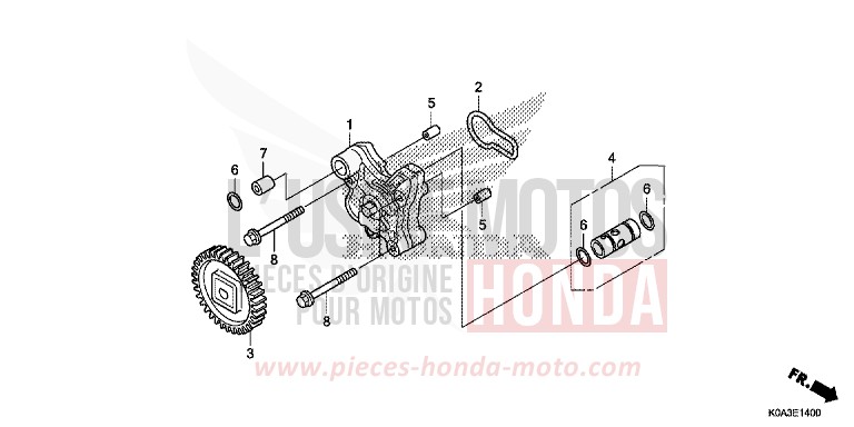 POMPE A HUILE de CB300R MAT CRYPTON SILVER MATALLIC (NHA40) 2018