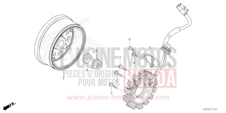 GENERATRICE/VOLANT (2) de Monkey PEARL GLITTERING BLUE (B231) de 2022