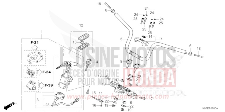 TUYAU DE GUIDON de Monkey PEARL GLITTERING BLUE (B231) de 2022