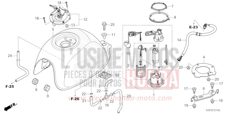 RESERVOIR A CARBURANT de Monkey PEARL GLITTERING BLUE (B231) de 2022