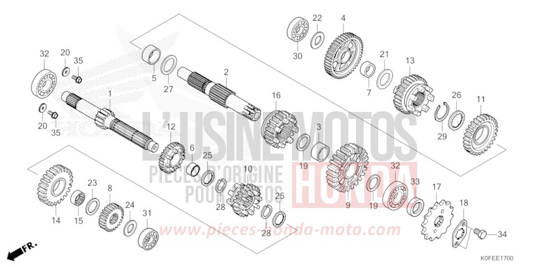 BOITE DE VITESSES de Monkey PEARL NEBULA RED (R376) de 2022
