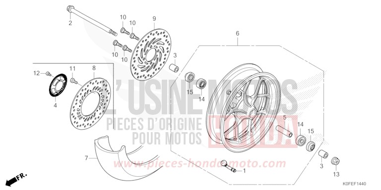 ROUE AVANT de Monkey PEARL NEBULA RED (R376) de 2022