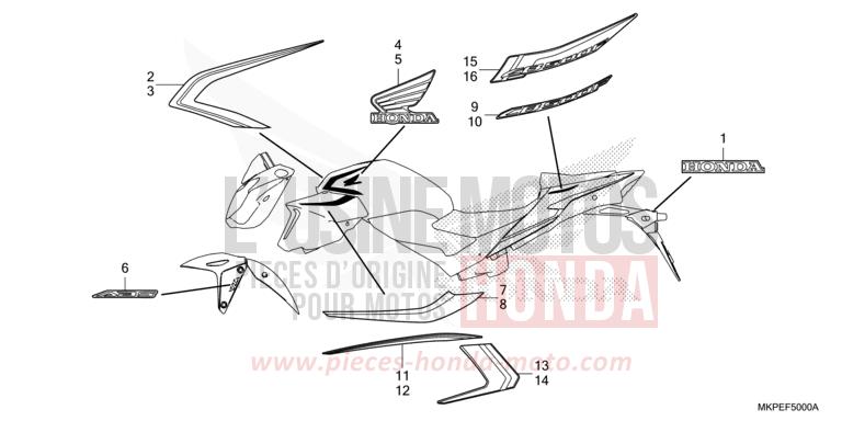 MARQUE/RAYURE de CB500F CANDY MOON GLOW YELLOW (Y192) de 2021