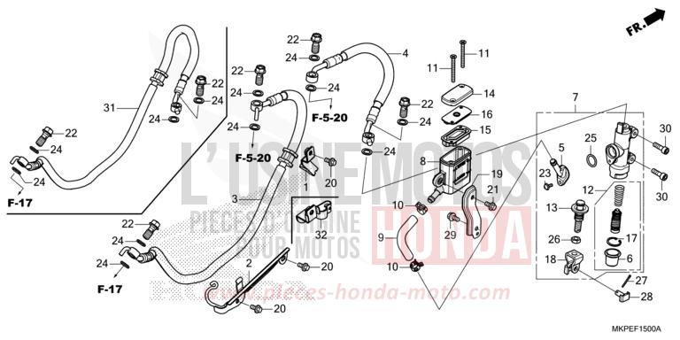 MAÎTRE-CYLINDRE DE FREIN ARRIÈRE de CB500F MAT GUNPOWDER BLACK METALLIC (NH436) de 2021