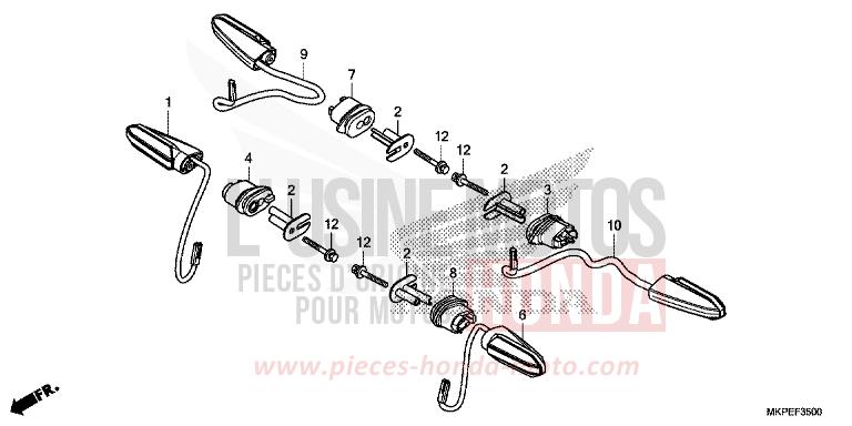 CLIGNOTANT de CB500F MAT GUNPOWDER BLACK METALLIC (NH436) de 2021