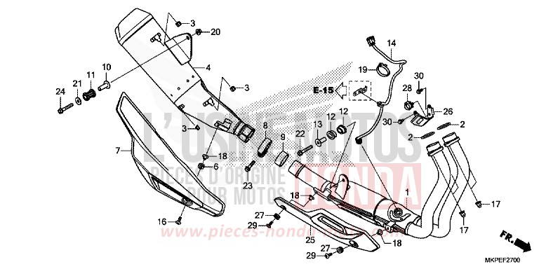 SILENCIEUX D'ECHAPPEMENT de CB500F MAT AXIS GRAY METALLIC (NH303) 2022