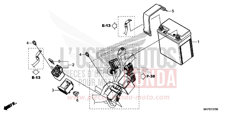 BATTERIE de CB500F MAT AXIS GRAY METALLIC (NH303) 2022