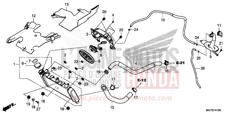 RADIATEUR de CB500F MAT AXIS GRAY METALLIC (NH303) 2022