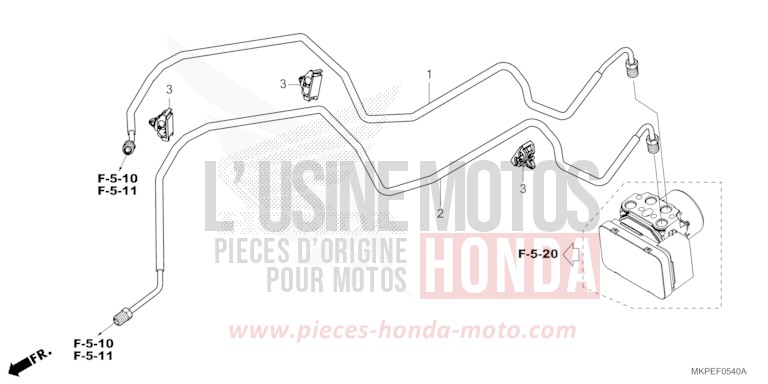 TUYAU DE FREIN de CB500F PEARL DUSK YELLOW (Y238) de 2022