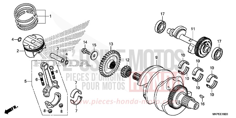 VILEBREQUIN/PISTON de CB500F PEARL SMOKY GRAY (NHC53) de 2022