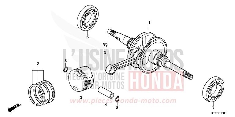 VILEBREQUIN/PISTON de SH125 PEARL COOL WHITE (NHA16) 2011