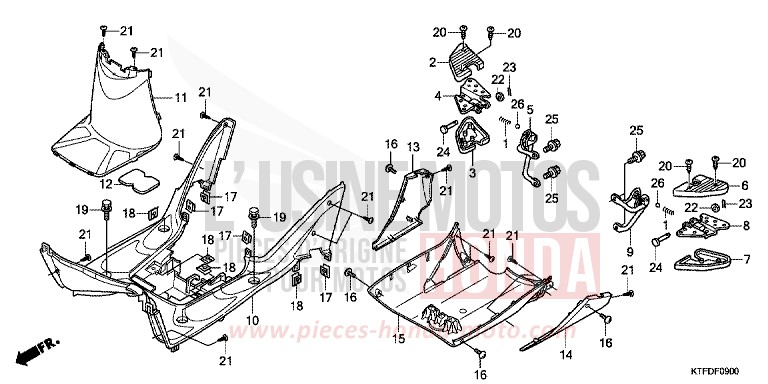 TOLE DE PLANCHER/MARCHEPIED SELLE TANDEM de SH125 PEARL NIGHTSTAR BLACK (NHA84) 2011