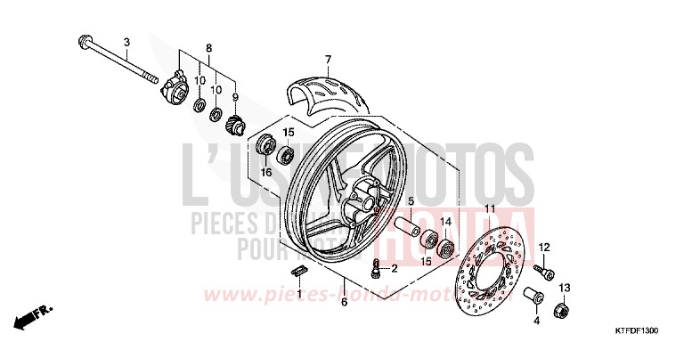 ROUE AVANT de SH125 PEARL NIGHTSTAR BLACK (NHA84) 2011
