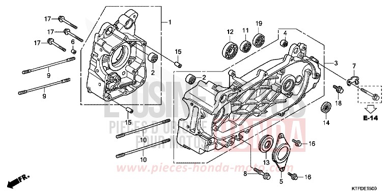 CARTER MOTEUR de SH125 VELVET RED METALLIC (R302) 2011
