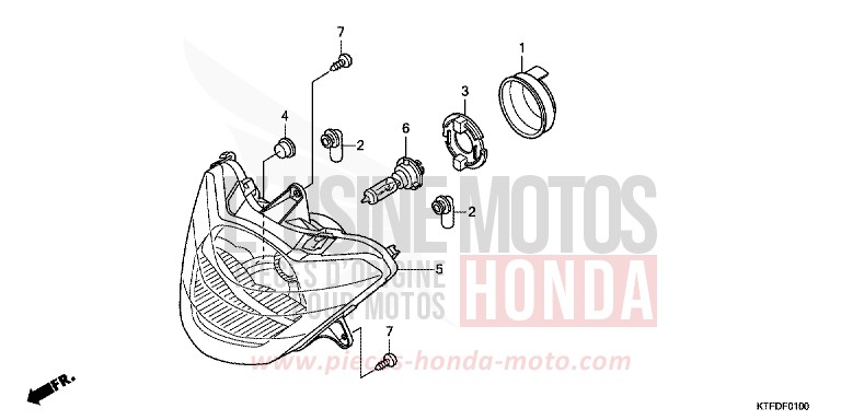 PROJECTEUR de SH125 VELVET RED METALLIC (R302) 2011