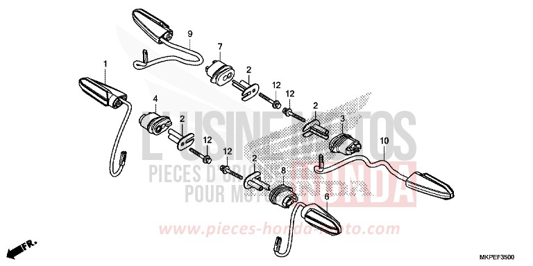 CLIGNOTANT de CB500F PEARL SMOKY GRAY (NHC53) de 2022