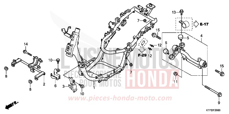 CARROSSERIE DE CHASSIS de SH125 VELVET RED METALLIC (R302) 2011