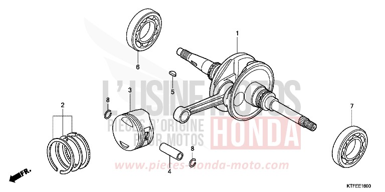 VILEBREQUIN/PISTON de SH125 PEARL SIENA RED (R320) 2012