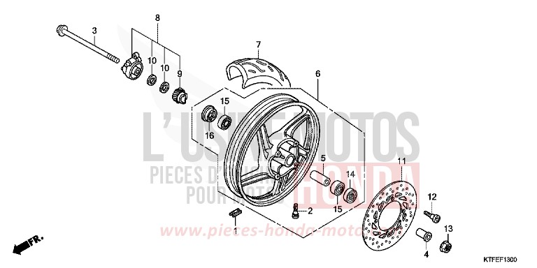 ROUE AVANT de SH125 PEARL SIENA RED (R320) 2012