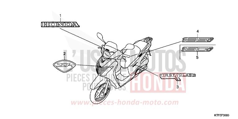 MARQUE/EMBLEME de SH125 PEARL SIENA RED (R320) 2012