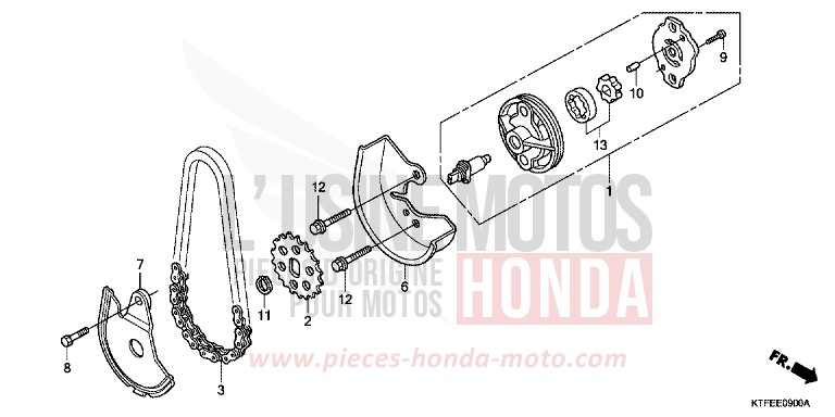 POMPE A HUILE de SH125 M00NDUST SILVER METALLIC (NHB29) 2012