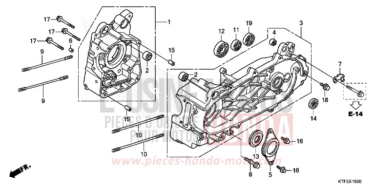 CARTER MOTEUR de SH125 M00NDUST SILVER METALLIC (NHB29) 2012