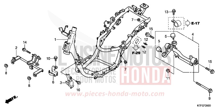CARROSSERIE DE CHASSIS de SH125 M00NDUST SILVER METALLIC (NHB29) 2012