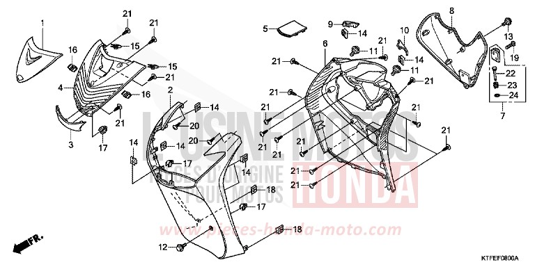 GAINE DE PROTECTION AVANT de SH125 PEARL COOL WHITE (NHA16) 2012