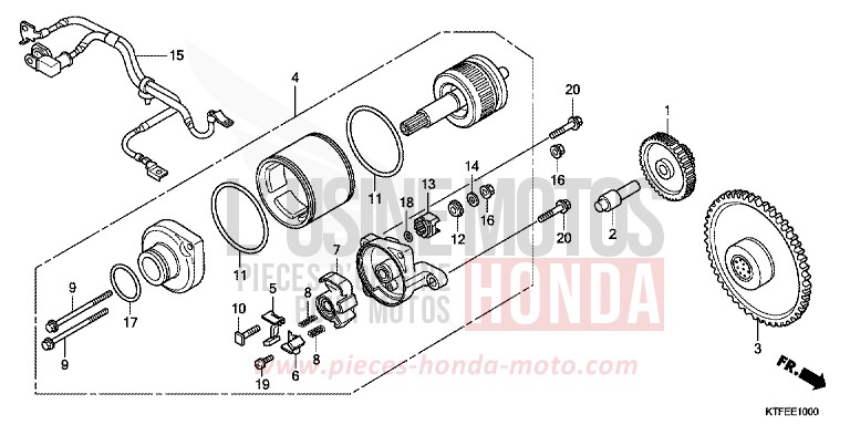 MOTEUR DE DEMARRAGE de SH125 PEARL NIGHTSTAR BLACK (NHA84) 2012