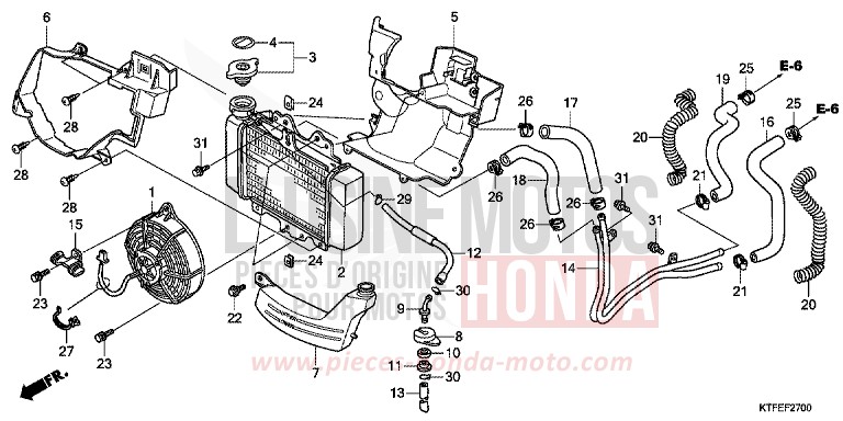 RADIATEUR de SH125 PEARL NIGHTSTAR BLACK (NHA84) 2012