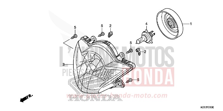 PROJECTEUR de SH125 M00NDUST SILVER METALLIC (NHB29) 2013