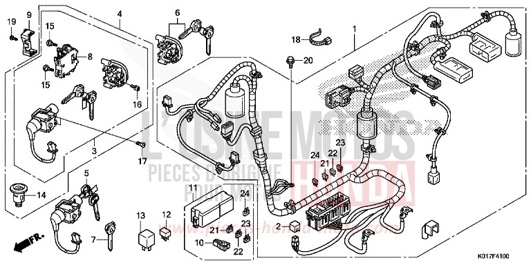 FAISCEAU DES FILS de SH125 PEARL SIENA RED (R320) de 2013