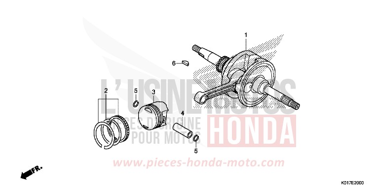 VILEBREQUIN/PISTON de SH125 PEARL COOL WHITE (NHA16) de 2013