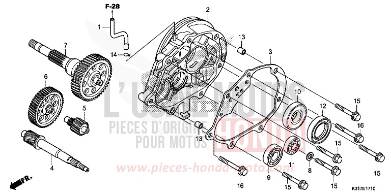BOITE DE VITESSES de SH125 PEARL SIENA RED (R320) 2013