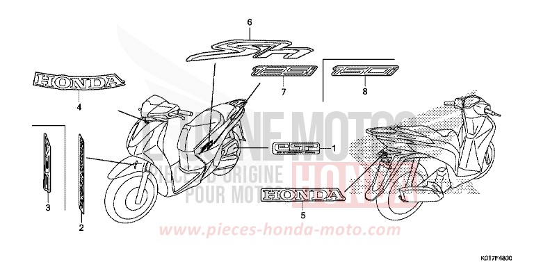 MARQUE/RAYURE de SH125 PEARL SIENA RED (R320) 2013