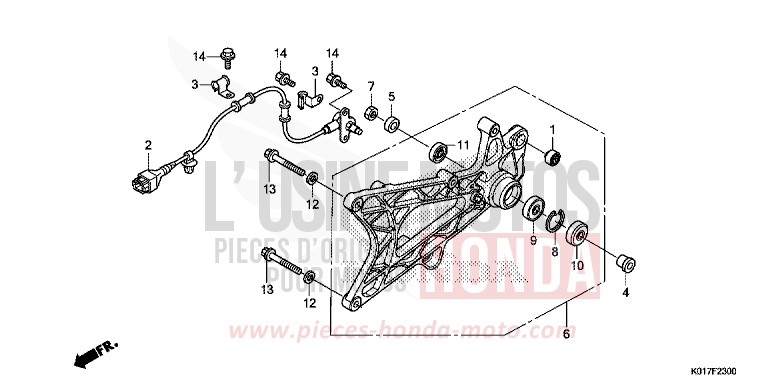 BRAS OSCILLANT de SH125 PEARL NIGHTSTAR BLACK (NHA84) 2013