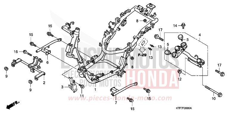 CARROSSERIE DE CHASSIS de SH125 NOIR (NH1) 2008