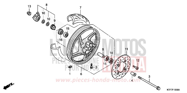 ROUE AVANT de SH125 PEARL SIENA RED (R320) 2008