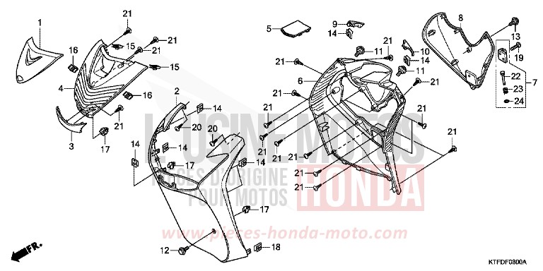 GAINE DE PROTECTION AVANT de SH125 PEARL COOL WHITE (NHA16) 2011