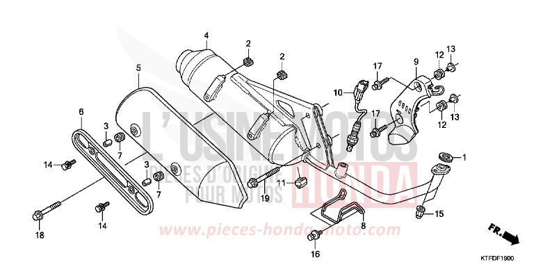 SILENCIEUX D'ECHAPPEMENT de SH125 PEARL COOL WHITE (NHA16) 2011